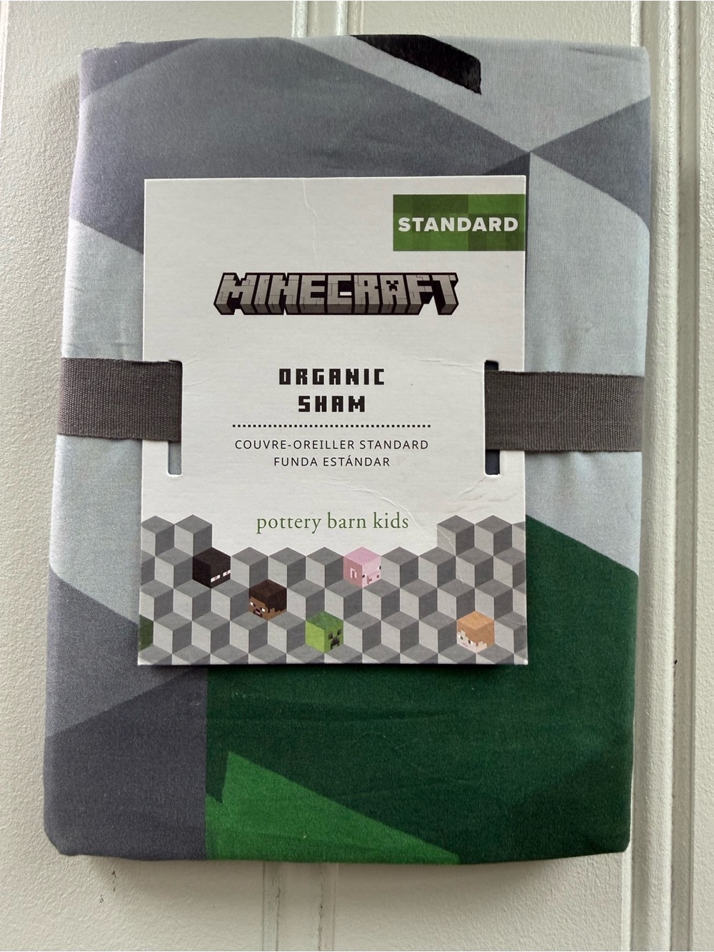 Pottery Barn Kids (1) Standard Minecraft Organic Cotton Standard Sham NEW 3066